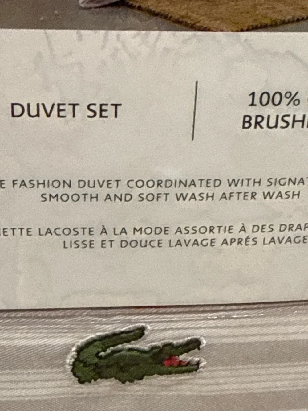 Lacoste Sirocco Twin XL Duvet Set Red Stripe Archival Collection Open Box